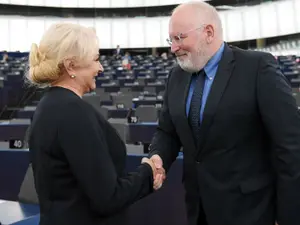 Dăncilă a fost agresivă în discurs, la Parlamentul European. Foto AFP