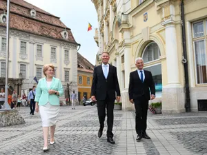 Primarul Sibiului, Astrid Fodor, împreună cu președintele Iohannis Foto: Primăria Sibiu