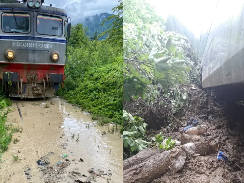 Trenuri împotmolite în noroi Foto: CNCF CFR SA