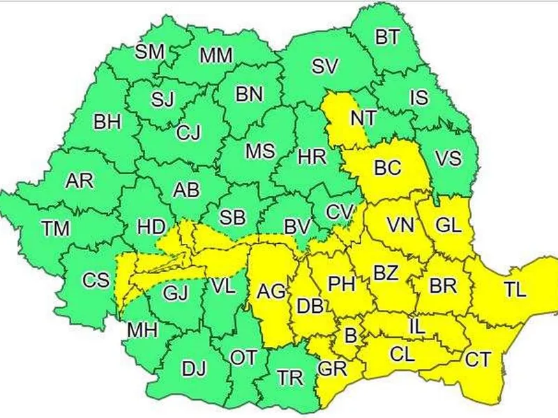 Bucureștiul și 25 de județe, sub Cod galben de ninsoare şi viscol. / Foto: ANM