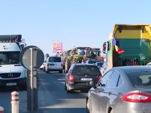 Fermierii și transpotratorii protestează Foto: Captură Digi 24 - rol ilustrativ