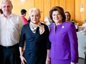 Dragnea cu Viorica Dăncilă și Rovana Plumb, la întâlnirea Organizației de Femei a PSD, de 8 martie. Facebook