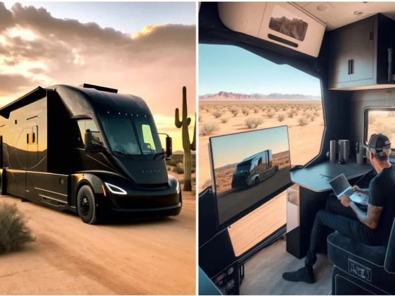 Rulota Tesla Semi, complet electrică/Foto: twitter