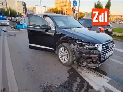 Lucian Șoric, adjunct de șef de secție de poliție în Iași, și-a făcut praf Audi-ul de 90.000 € - Foto: captură video