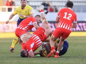 România a jucat în calificările pentru Cupa Monidală cu Rusia, echipă pe care a învins-o la București Foto: INQUAM Photos/ Bogdan Ioan Buda