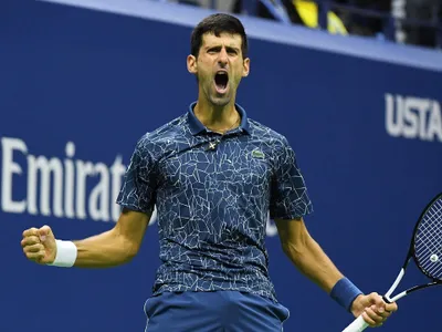 Djokovic în timpul setului 3 al finalei US OPEN 2018. Foto: USTA / Garrett Ellwood