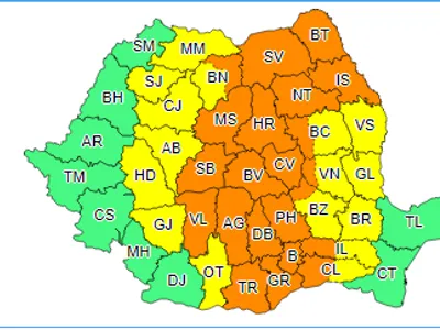 Bucureștiul și peste 20 de județe, sub Cod portocaliu de vijelii şi de precipitaţii. / Foto: ANM