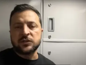 Zelenski şi-a înregistrat în tren discursul - Foto: captură video YouTube/ Офіс Президента України