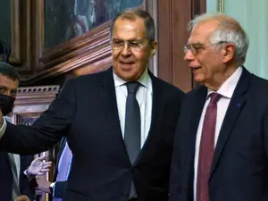 Josep Borrel, șeful diplomației europene, și Serghei Lavrov, ministrul rus de Externe/FOTO: Getty