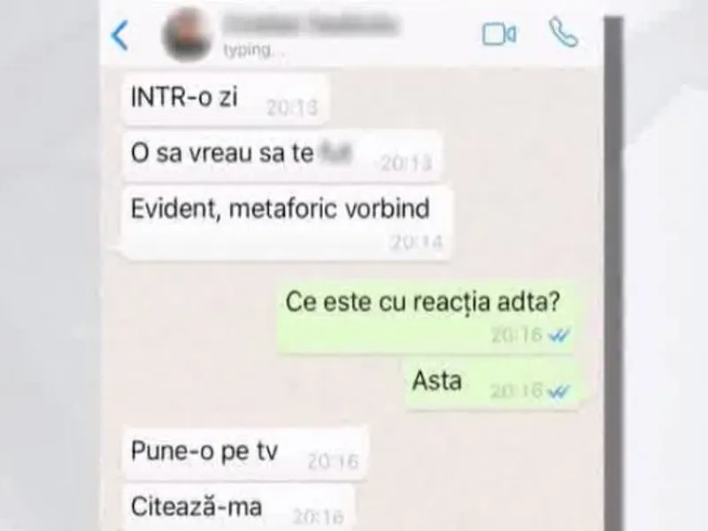 Printscreen conversație între reporterul Realitatea TV și consilierul PSD