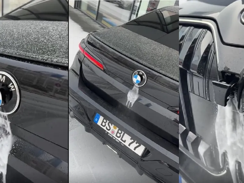 Opțiunea secretă de la BMW despre care nu știe multă lume. De ce curge apă de sub emblemă - Foto: captură Reedit