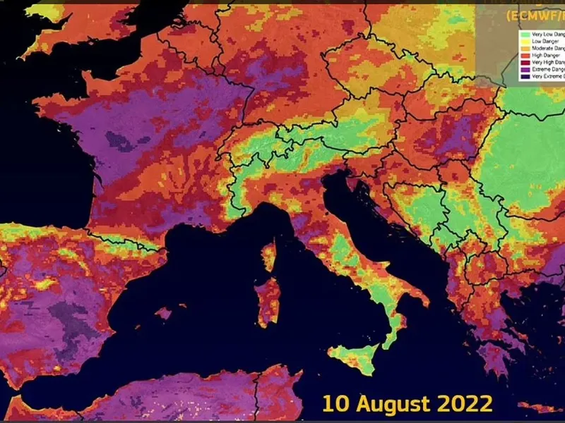 Pericol de incendii/foto: ecmwf.eu