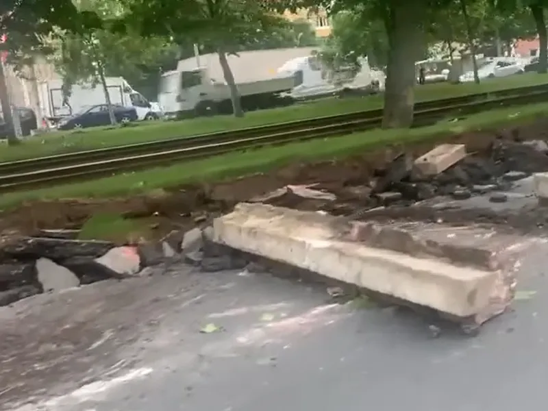 În Sectorul 3, se schimbă din nou bordurile. / Foto: captură video