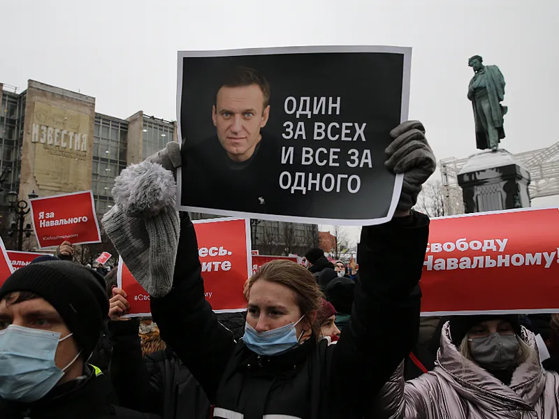 Imagine de protestul pro-Navalnîi/FOTO: Getty