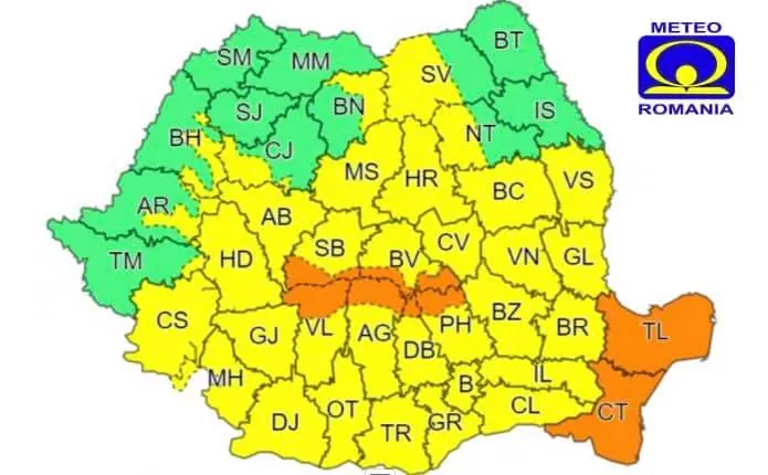 Vreme rea în aproape toată țara. Foto: ANMH/Facebook