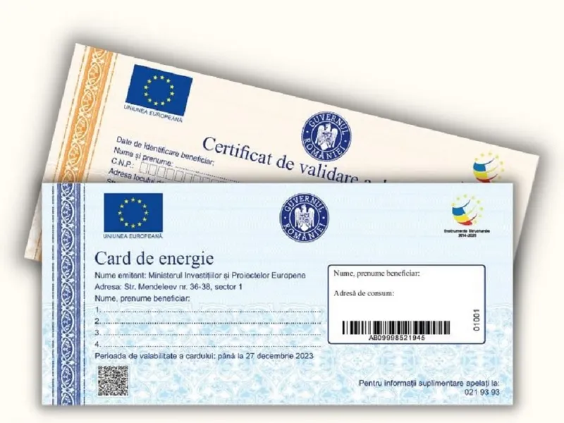 Cardurile de energie pentru români FOTO: mfe.gov.ro