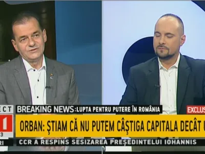 Ludovi Orban a fost invitatul lui Silviu Mănăstire, săptămâna trecută, pe 29 septembrie Foto: b1tv.ro