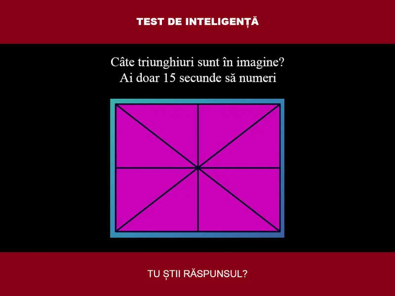 TEST DE INTELIGENȚĂ Câte triunghiuri sunt în imagine? Ai doar 15 secunde să numeri - Foto: Colaj Newsweek / Brightside.me