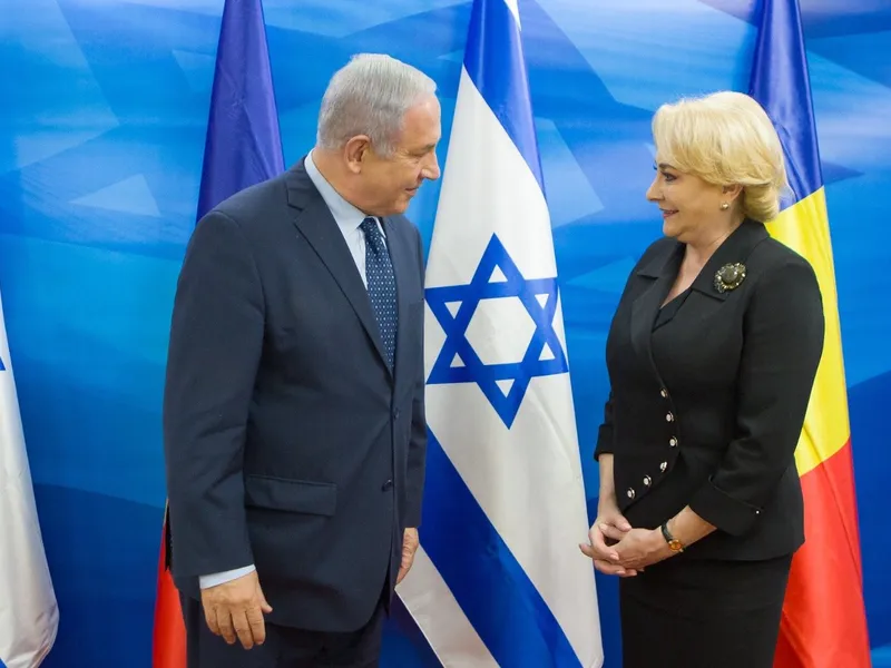 Premierul Dăncilă împreună cu Benjamin Netanyahu Foto: Guvernul României