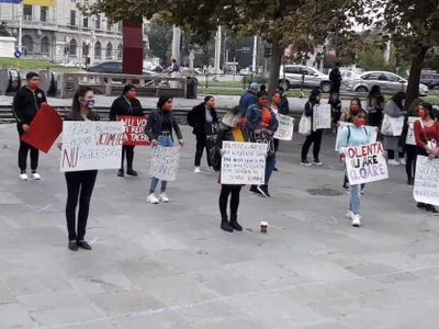 Protest al feministelor, duminică, în Capitală. Sursa foto: Facebook Feminism România