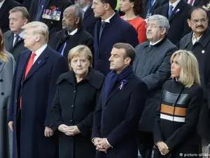 Lideri occidentali (Trump, Merkel, Macron) la Paris, la Centenarului sfârşitului Primului Război Mondial