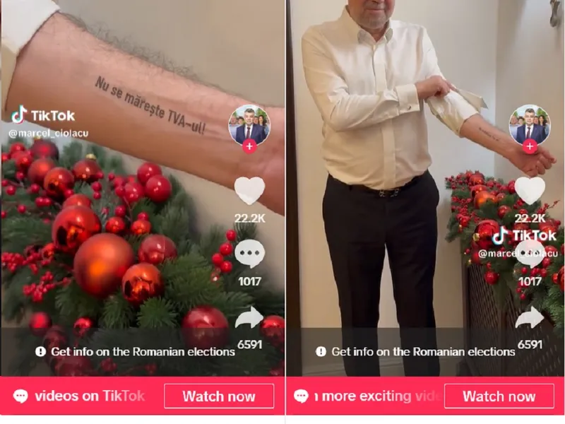 VIDEO Marcel Ciolacu s-a TATUAT după Ordonanța Trenuleț. Care a scris pe mână? - Foto: Captură TikTok