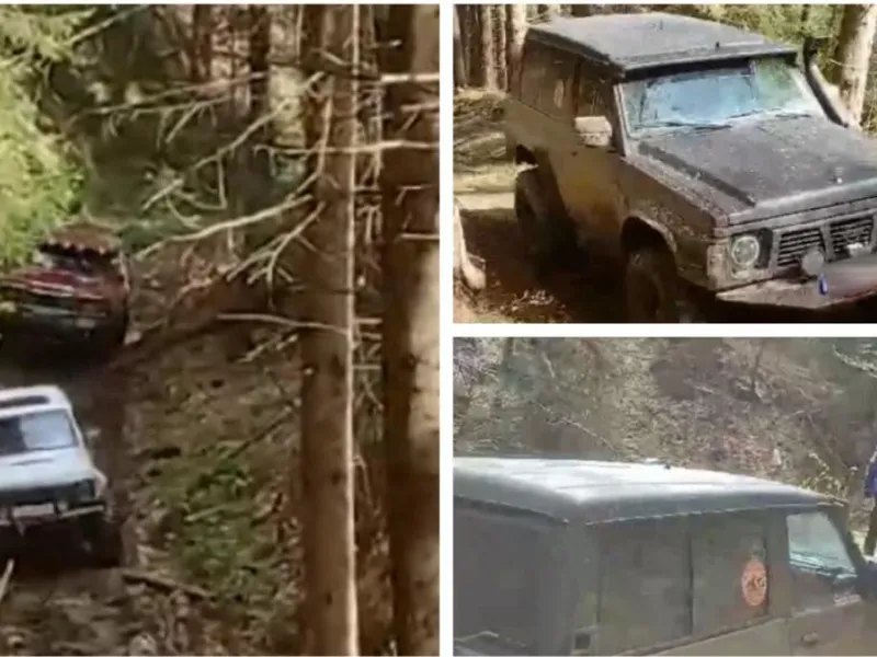 Șoferii au intrat cu mașinile off-road în zona protejată. Au primit amenzi de 30.000 de lei Foto: captura video observator