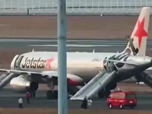 Un zbor Jetstar din Japonia aterizează de urgență, pe Aeroportul Chubu, după o amenințare cu bomba - Foto: captură YouTube