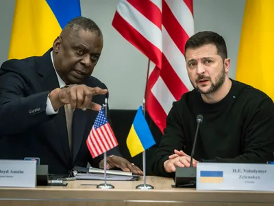 Secretarul american al Apărării, Lloyd Austin, la o reuniune a grupului de contact cu Ucraina, unde Zelenski a fost asigurat că va primi ajutor - Foto: Profimedia Images (imagine cu caracter ilustrativ)