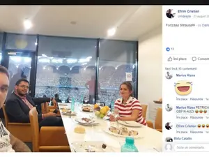 Dăncilă junior e mai în largul lui în loja VIP de pe Arena Națională decât la Ateneu/FOTO: Facebook