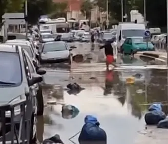 Sudul Franței, afectat de inundații. FOTO: Captură video