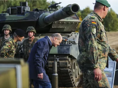 Cancelarul german Olaf Scholz s-a răzgândit în privința tancurilor pentru Ucraina- Foto: EFE via EPA