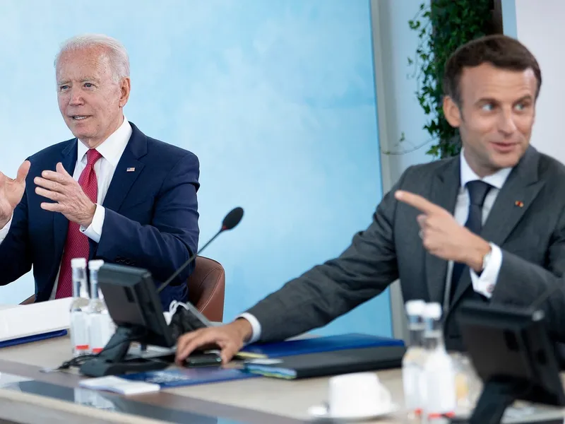 Joe Biden și Emmanuel Macron - Foto: Profimedia Image (arhivă)