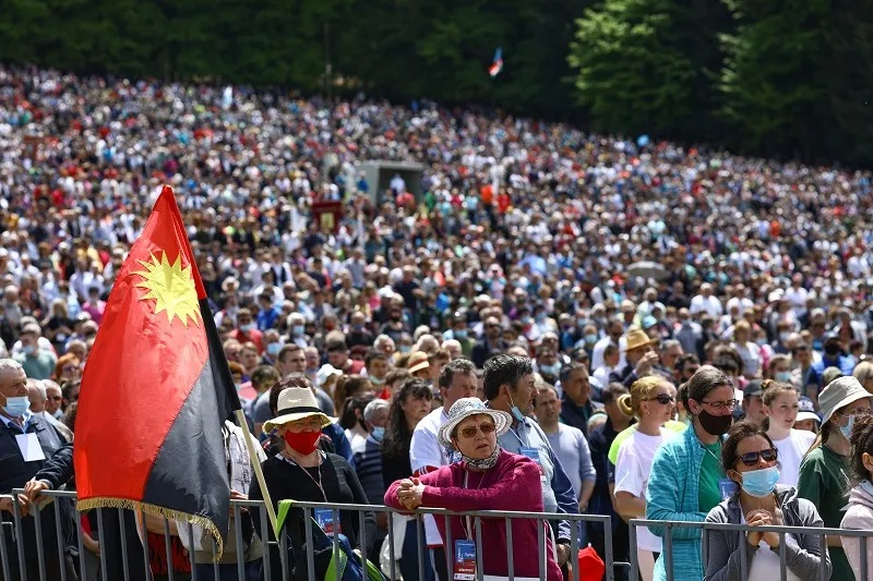 Pelerinajul din weekend de la Șumuleu Ciuc, la care au participa cîteva mii de persoane. Inquam Photos / Octav Ganea