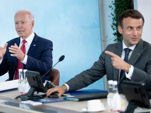 Joe Biden și Emmanuel Macron - Foto: Profimedia Image (arhivă)