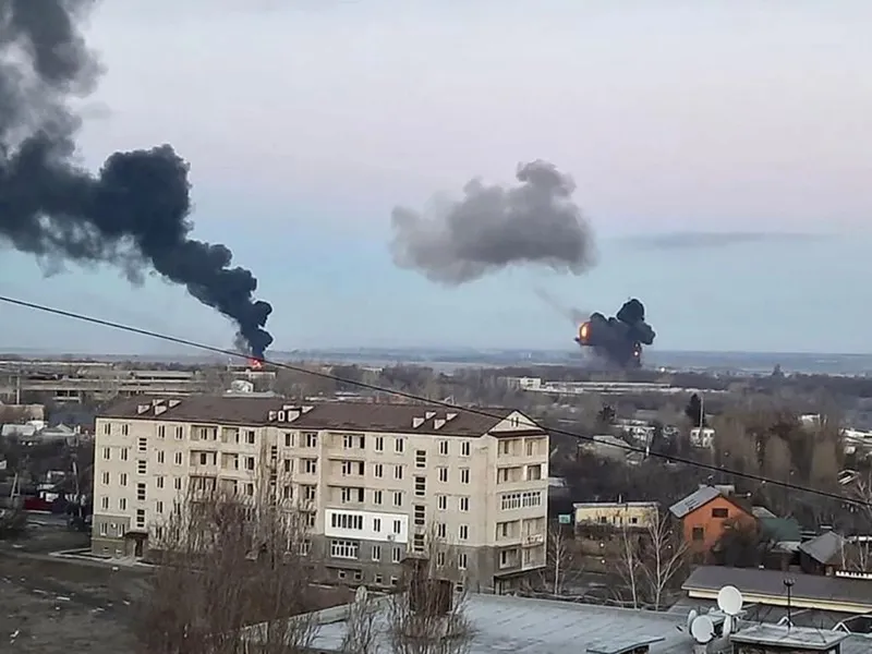 Rușii continuă să bombardeze masiv marile orașe din Ucraina, în special Kiev și Harkov - Foto: Twitter