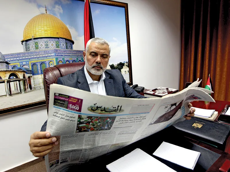 Liderul politic al Hamas, Ismail Haniyeh, în 2014, în Gaza