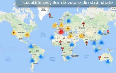 Secțiile de votare din străinătate/FOTO: mae.ro