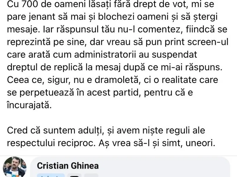 Scandal în USR pe alegerile din filiale. Strugariu către Ghinea: Nu e o dramoletă, ci o realitate