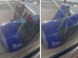 Panică la bordul lui avion cu 135 de pasageri după ce carcasa motorului s-a desprins în zbor - Foto: X/ @ImMeme0