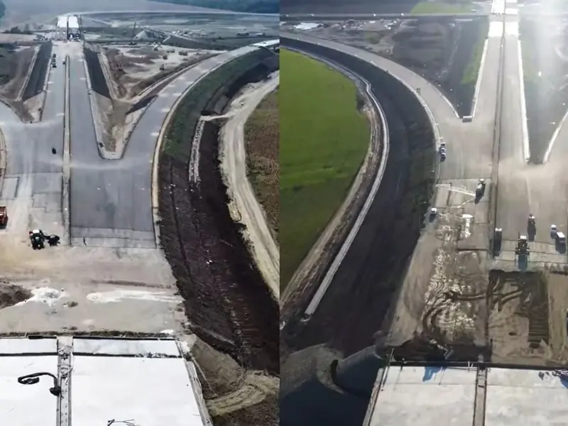 Poate fi inaugurată autostrada A7 Ploieşti - Buzău până la sfârşitul anului? - Foto: captură video YouTube/SkyScraper RO