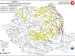 METEO Avertizare INHGA: Cod galben și portocaliu de viituri în 12 bazine hidrografice din România - Foto: INHGA(imagine cu rol ilustrativ)