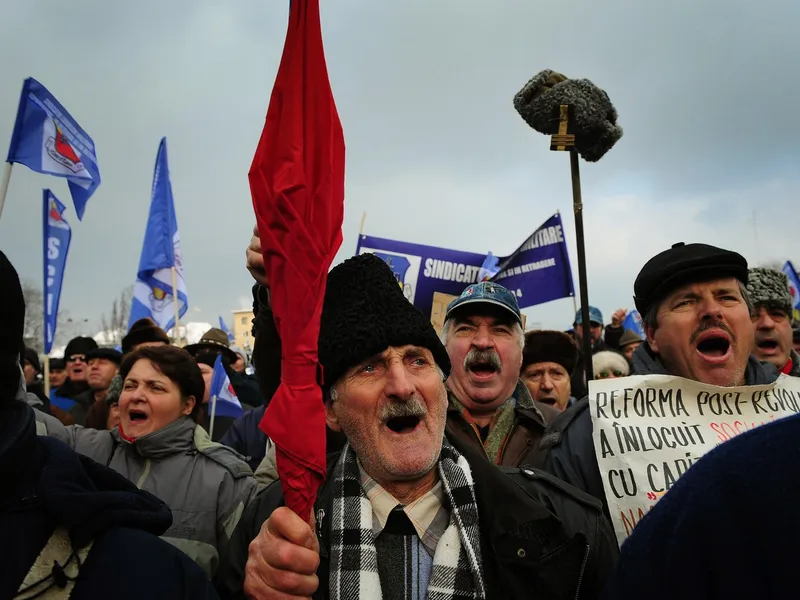 Modul în care funcționează sistemul de pensii din România a dus la proteste de-a lungul timpului. Imagine de la un protest din 2011 Foto: profimediaimages.ro