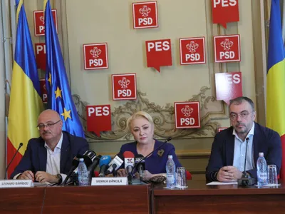 Leonard Bărăscu (președinte CNSRL Frăția) la masă cu ex-premierul Dăncilă la sediul PSD semnând un acord de colaborare / psd.ro