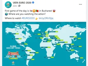 UEFA a confundat Budapesta cu Bucureștiul. FOTO: UEFA/Facebook