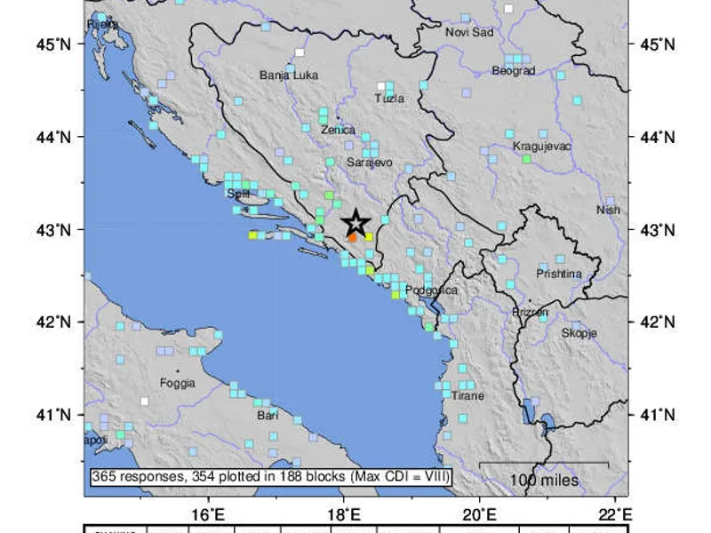 Cutremur de 5,7 grade Richter, în sudul Bosniei. S-a resimțit până la Belgrad, Zagreb şi Skopje. / Foto: agerpres.ro