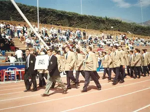 Împreună cu delegația echipei Braziliei, la Campionatul Mondial de Juniori din Chile - 1996