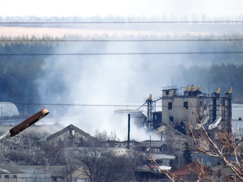 Zona industrială a orașului tocmai fusese lovită de ruși