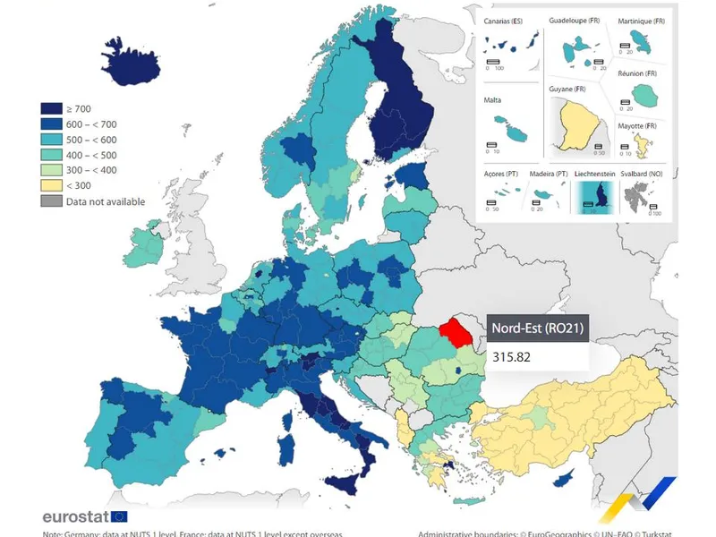 Autoritățile se plâng că în România sunt prea multe mașini, realitatea e alta. Media UE e dublă - Foto: Eurostat