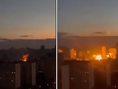 Un nou asediu al Rusiei asupra Kievului. Cel puțin 5 explozii au fost raportate luni dimineața - FOTO: Twitter